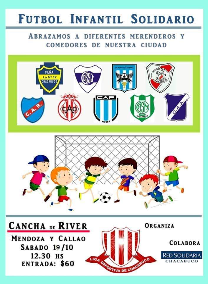 Nuevo encuentro de "Fútbol Infantil Solidario". Lo recaudado será destinado a comedores y merenderos de la ciudad